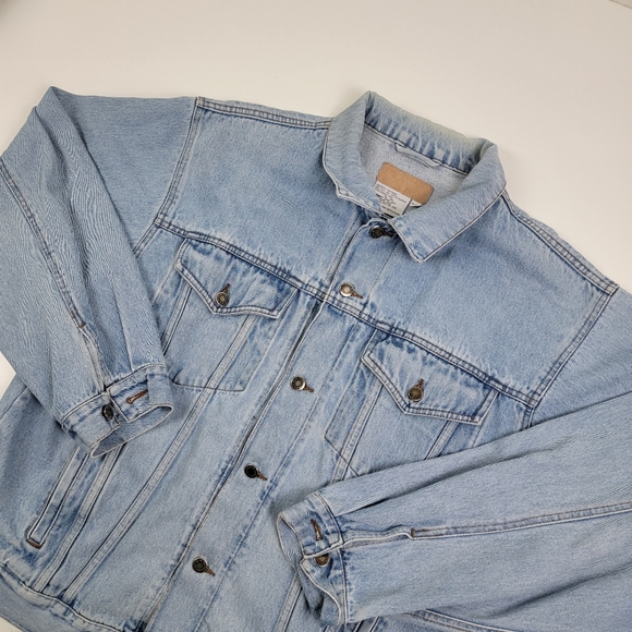 Vtg 90s Wrangler Western Trucker Denim Jean Jacket Mens XL Button Up - Picture 1 of 12